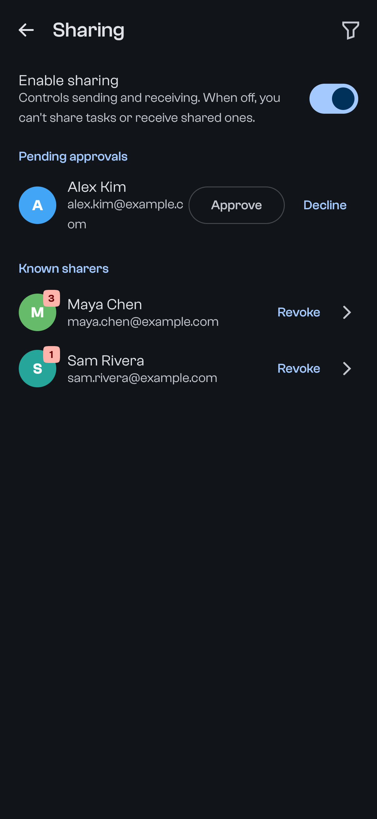 Sharing inbox in goodTodo on mobile