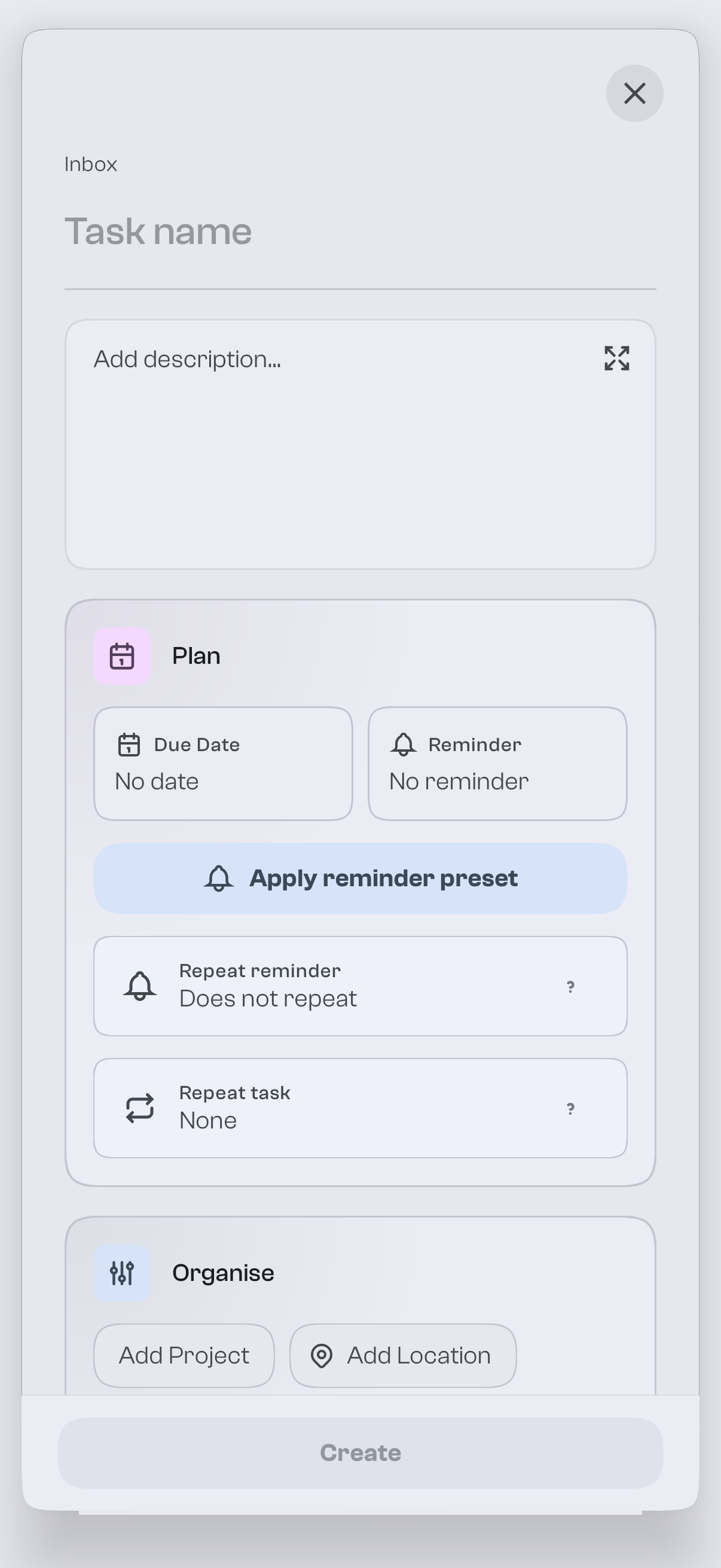 Adding a new task in goodTodo