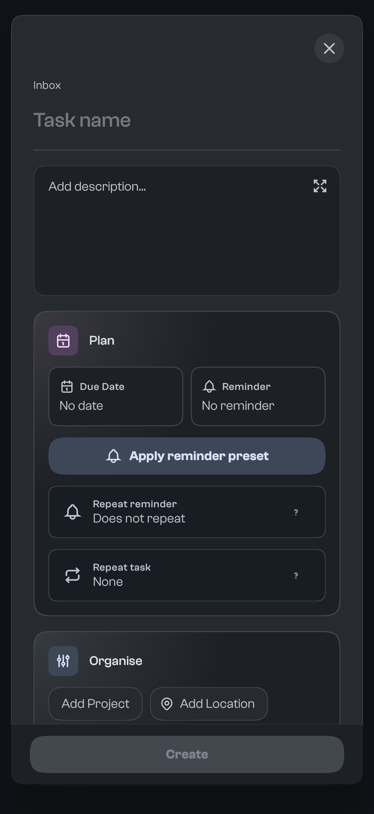 Adding a new task in goodTodo